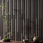 Gạch trang trí, ốp tường Vân 3D, Kẻ xước nâu 23.5x2.7 Porcelain mờ, nhám Inax - INAX-30B/TKB-3