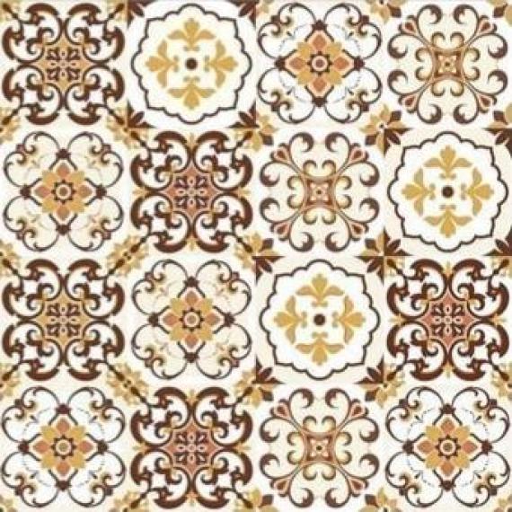 Gạch lát nền, ốp tường, trang trí Hoa văn / Họa tiết nâu 40x40 Porcelain nhám - VICTORYBROWN