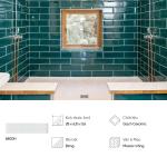 Gạch trang trí, ốp tường Mosaic trắng, xanh ngọc 28x6.8 Ceramic bóng HTC - 6800H