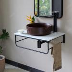 Kệ treo lavabo mặt đá nhân tạo Kanly FW06 / FW06Marble
